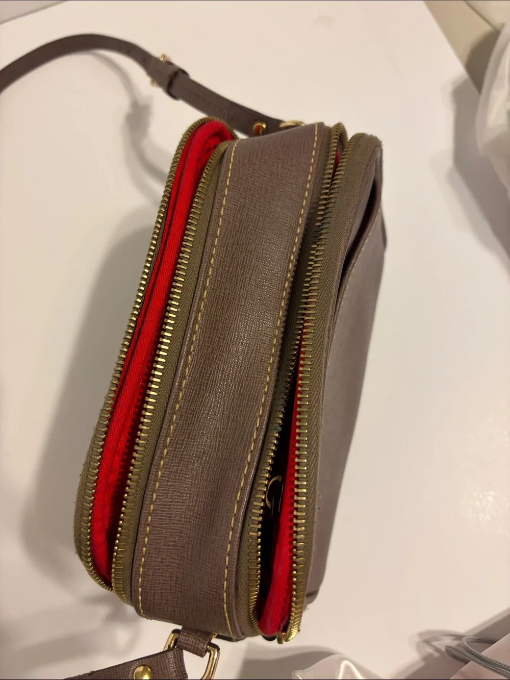 Dooney & Bourke Brown Saffiano Crossbody - Picture 9 of 10